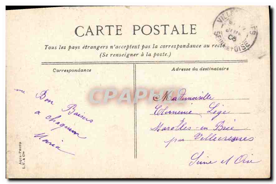 CPA Chantilly la Reine Blanche  — Rückseite