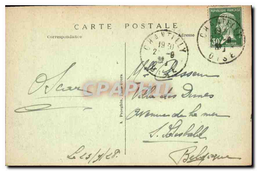 CPA Chateau de Chantilly Cour d'Honneur  — Verso