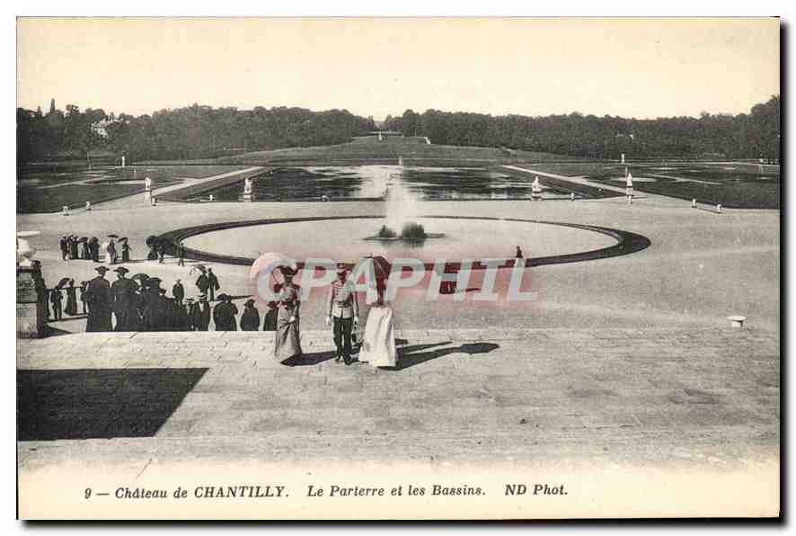 CPA Chateau de Chantilly le Parterre et les Bassins 