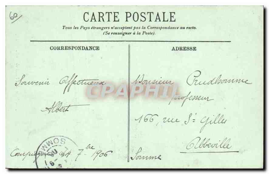 CPA Compiegne Place de l'Hotel de Ville  — Rückseite