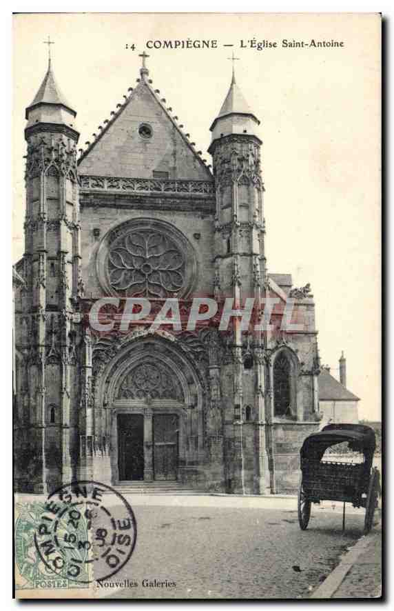 CPA Compiegne L'Eglise Saint Antoine Nouvelles Galeries 