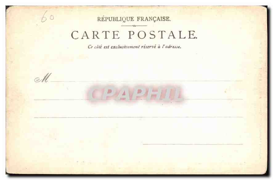 Château de Pierrefonds — La Cour d'Honneur, la Chapelle de l'Escalier de la Garnison et la Statue de Louis, Duc d'Orléans, fondateur du Château — Éditeur P. S. à D. Erika 594 — Verso