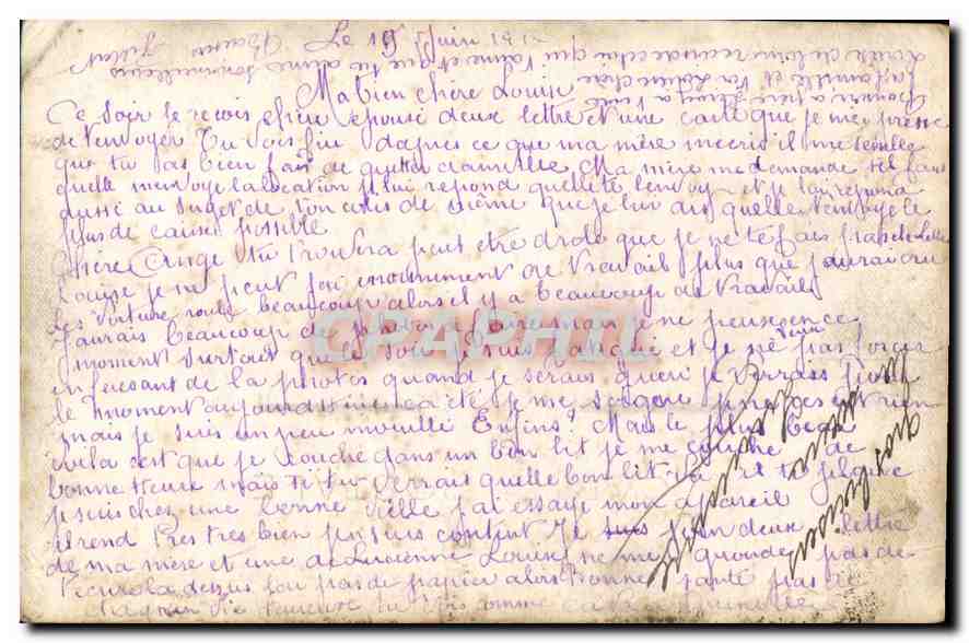 CARTE PHOTO Femme — Verso