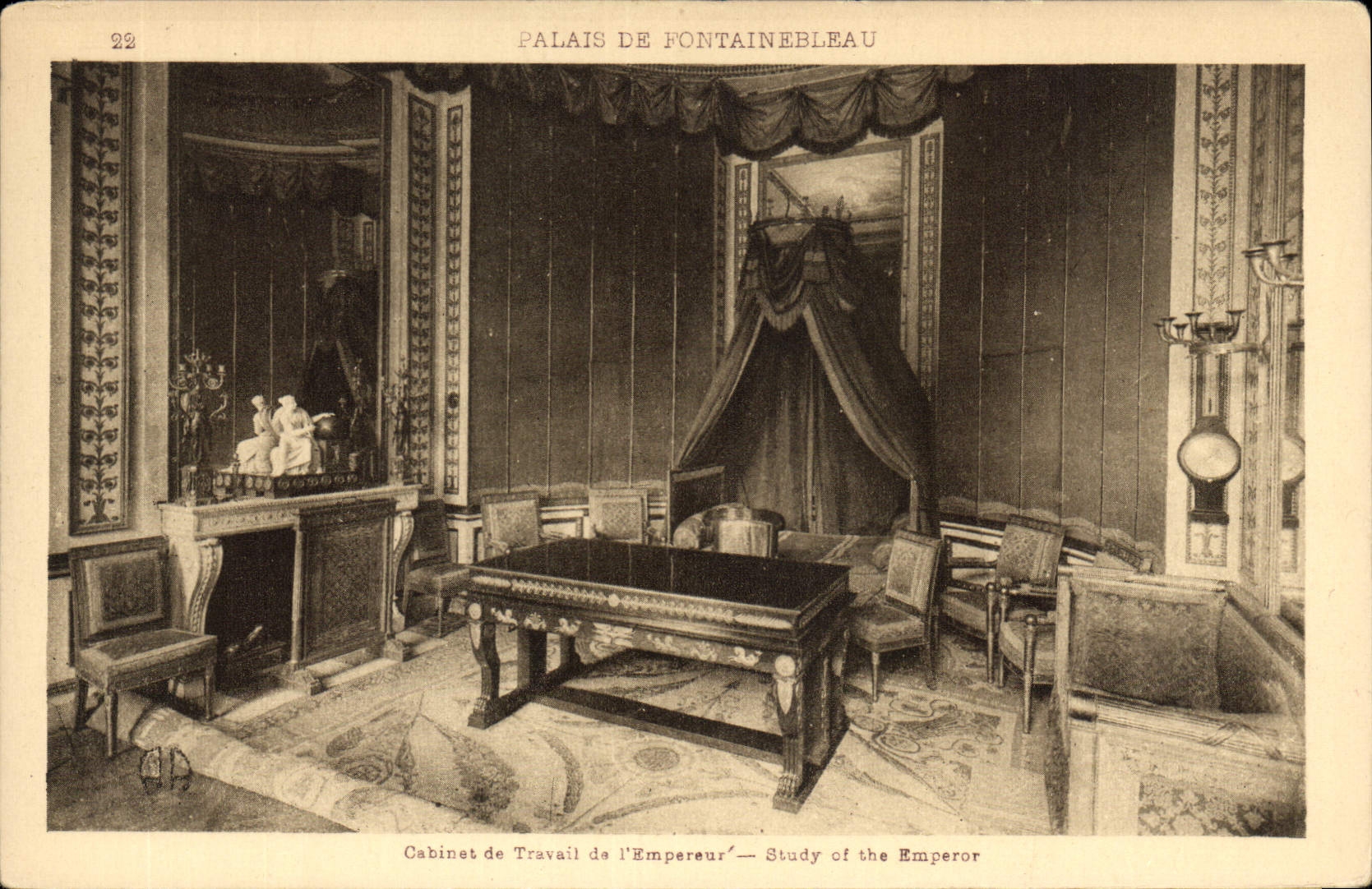 Palais de Fontainebleau — Cabinet de Travail de l'Empereur — Éditeur CPAPHIL, n°22