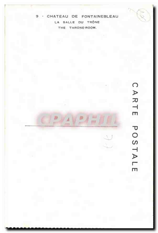 Castillo de Fontainebleau — Sala del Trono — CPAPHIL — Reverso
