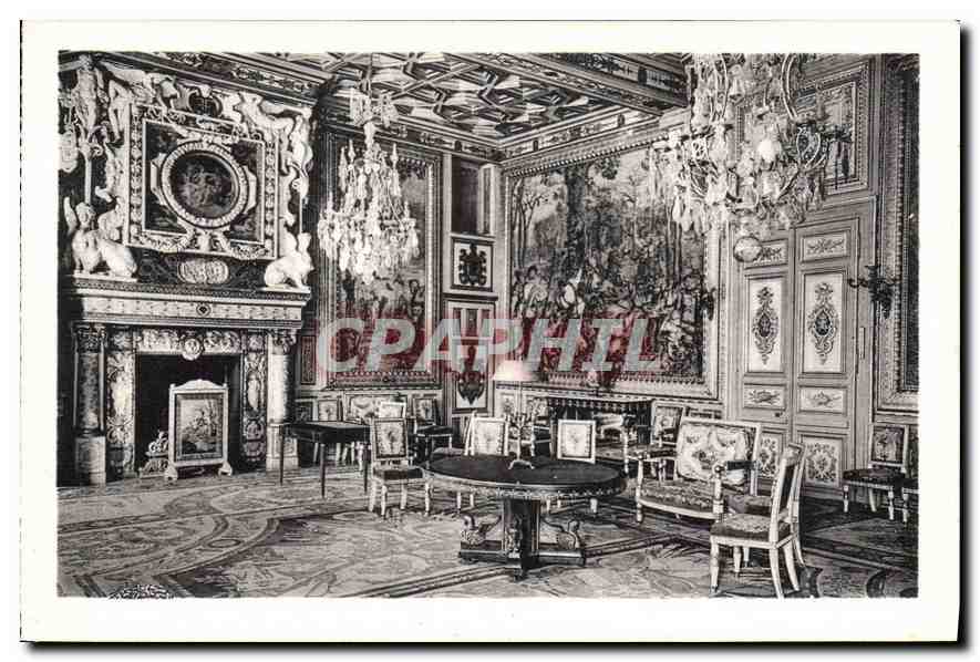 Castello di Fontainebleau — Salone di François I — Cartolina d'epoca n°16