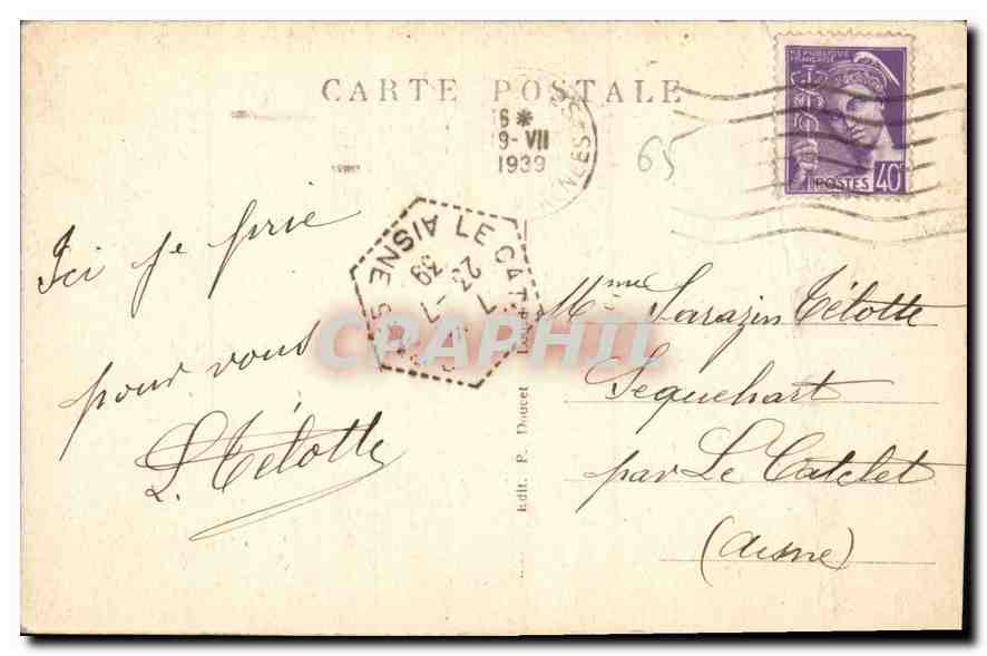 CPA Lourdes la Vierge Couronnee  — Verso