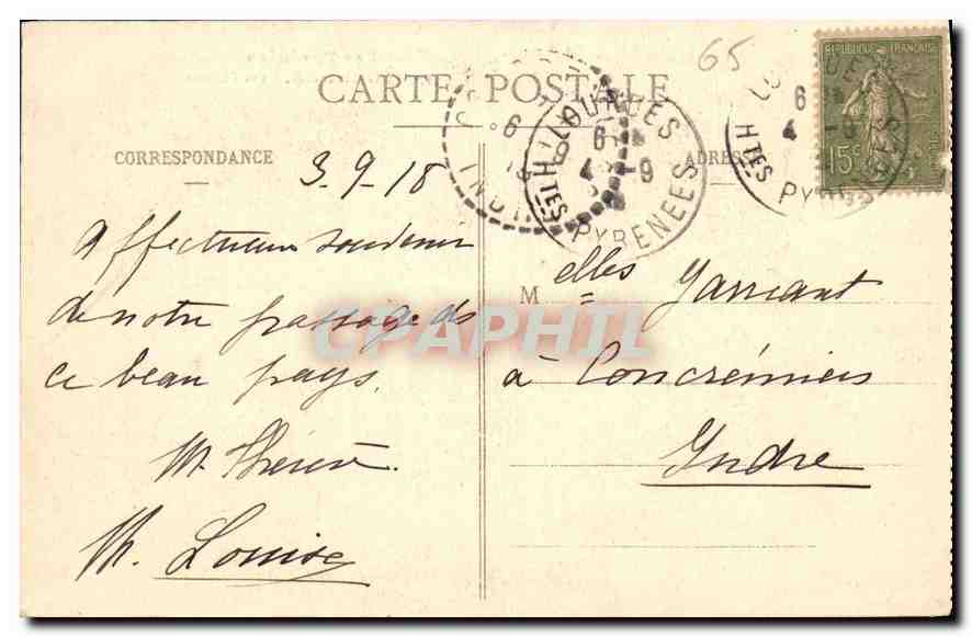 CPA Les Pyrenees Lourdes les Piscines  — Verso
