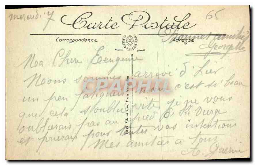 CPA Lourdes la Grotte  — Verso