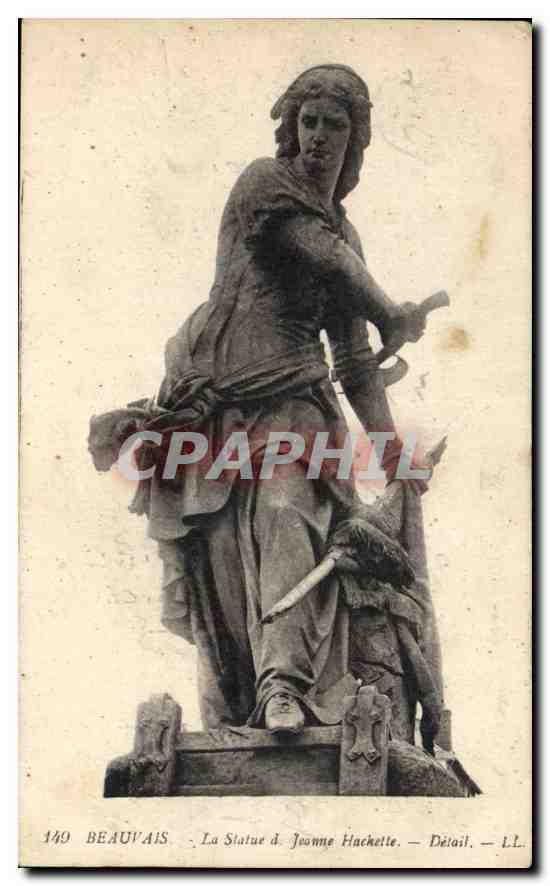 Beauvais — La Statue de Jeanne Hackette — Détail — L.L.