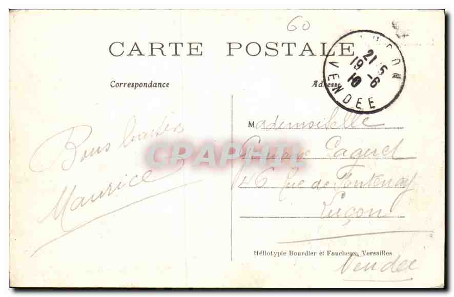 CPA Chantilly le Chateau et le grand degre  — Rückseite