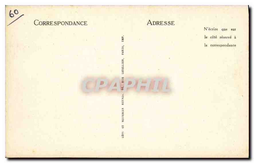 CPA Chantilly Paysage au bord des Etangs  — Rückseite