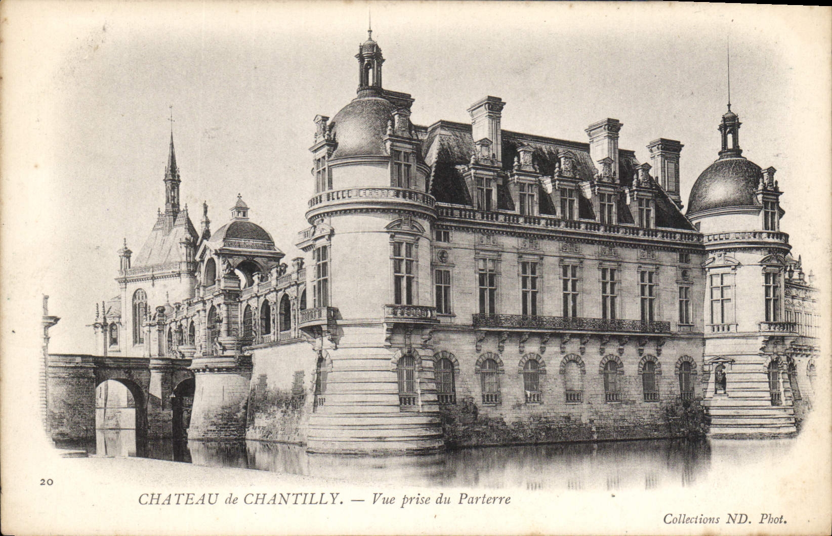 Château de Chantilly — Vue prise du Parterre — Collections ND. Phot.