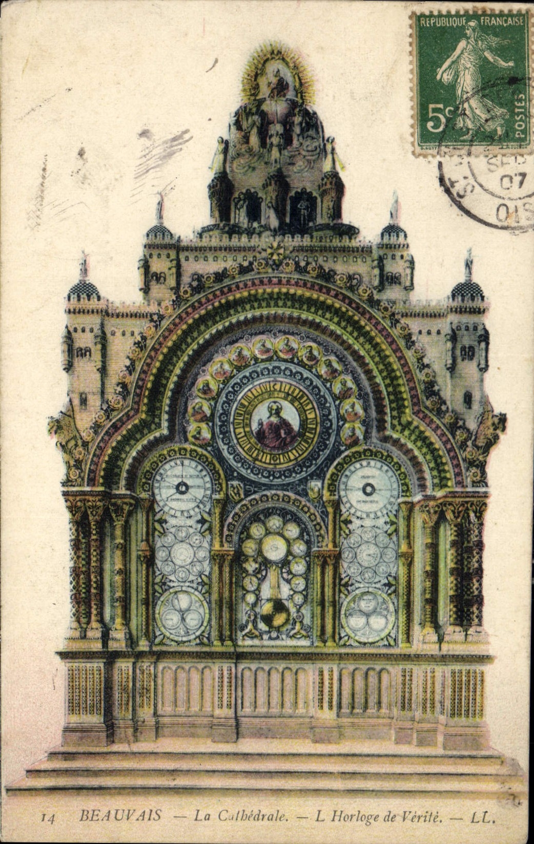 CPA Beauvais  La Cathedrale L'Horloge de Verite 
