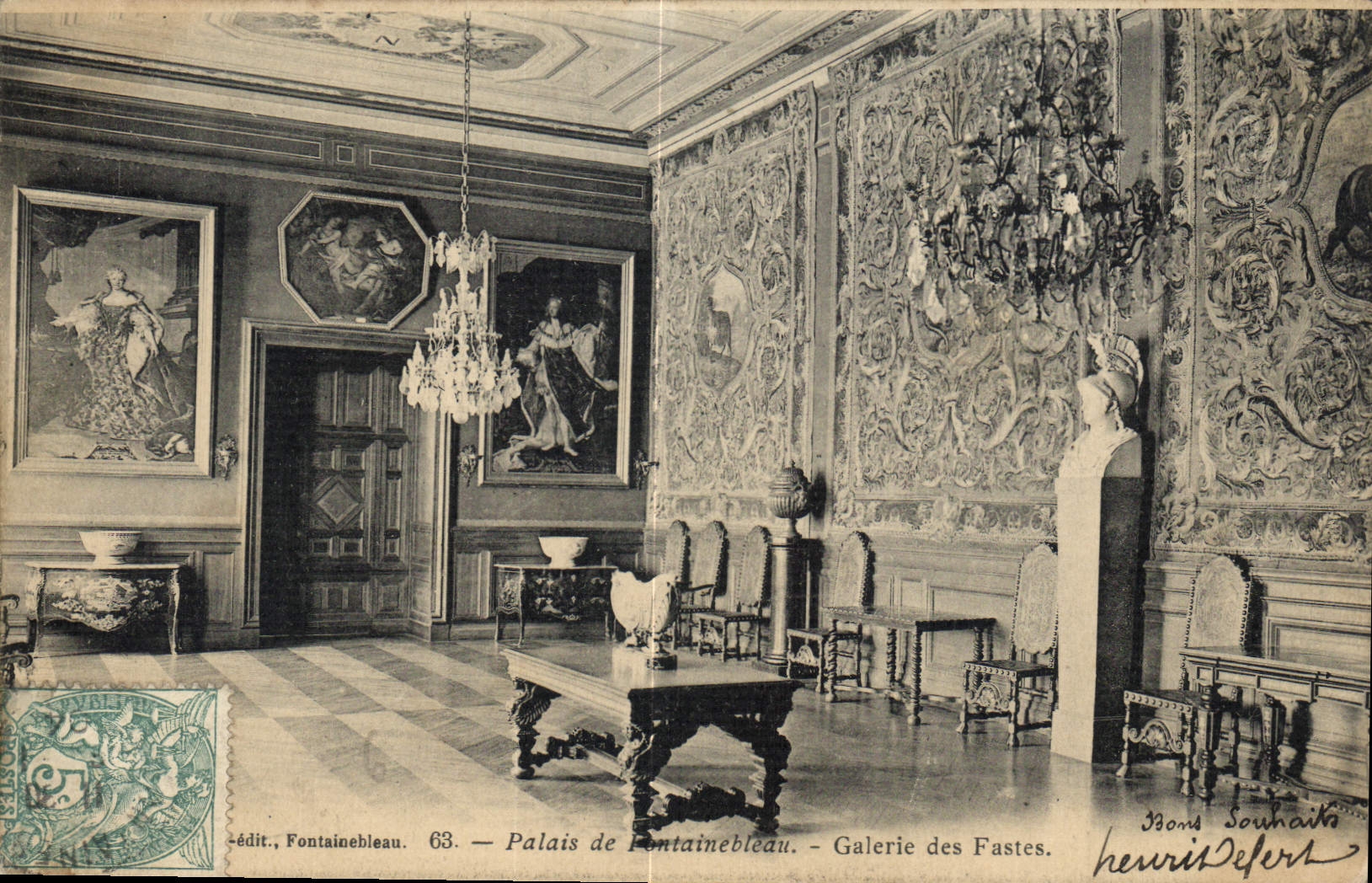 Palais de Fontainebleau — Galerie des Fastes — édit. Fontainebleau. 63.