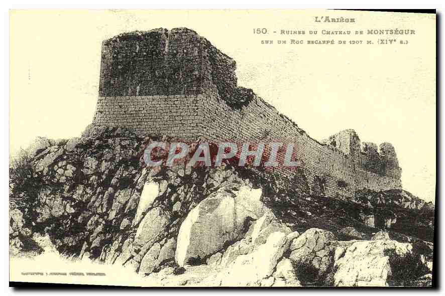 REPRO L'Ariege Ruines du Chateau de Montsegur 