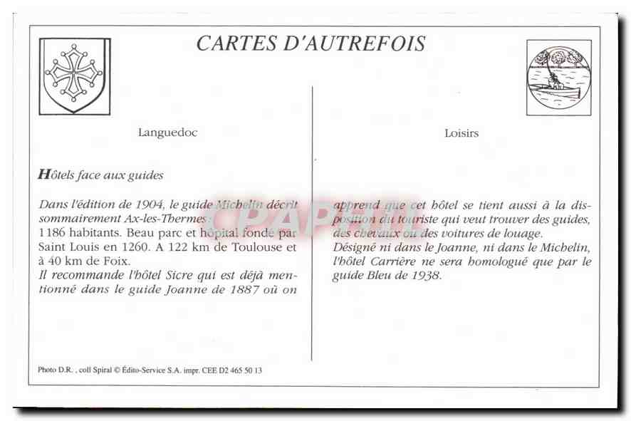 AX-les-THERMES — Route d'Espagne und die Hotels — LL.37 — Rückseite