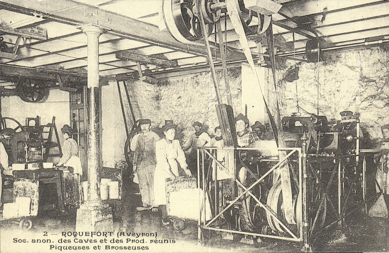 REPRO Roquefort Aveyron Soc anon des Caves et des Prod Reunis Piqueuses et Brosseuses 