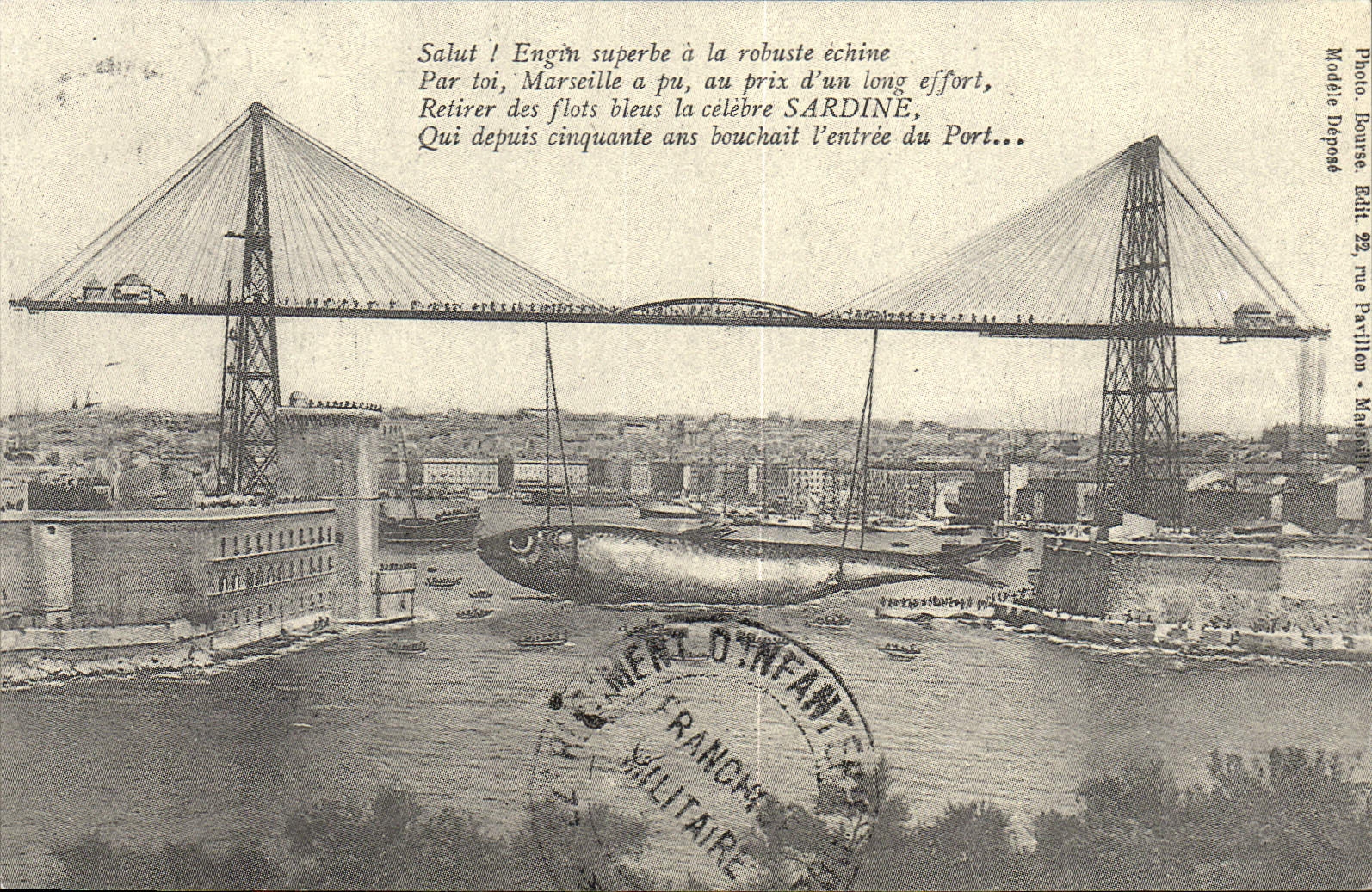 Marseille — Pont transbordeur — Montage photographique par Arnodin