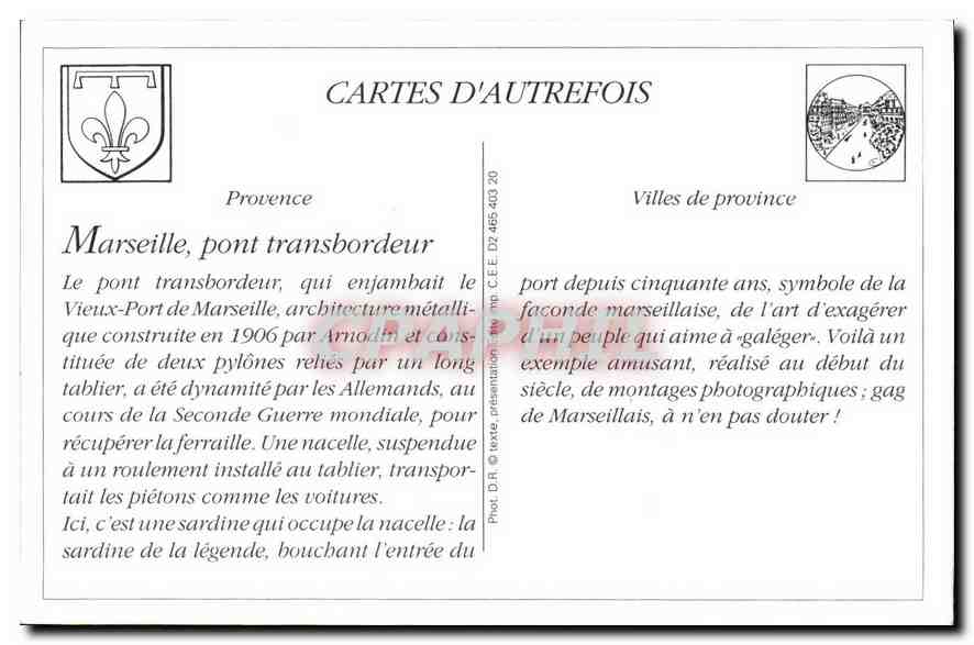 Marseille — Pont transbordeur — Montage photographique par Arnodin — Reverso