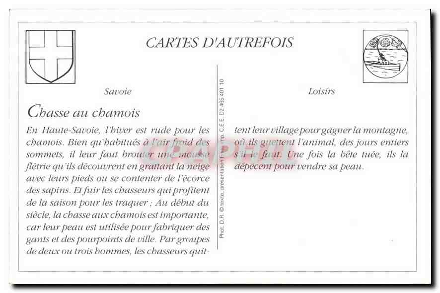 REPRO Chamonix Mont Blanc Une Jolie Chasse au Chamois  — Verso
