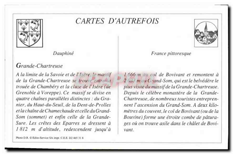 REPRO Dauphine Massif de la Grande Chartreuse Bergerie de Bovinant Touristes se rendant au Grand Som — Rückseite