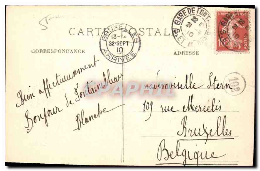 Paleis van FONTAINEBLEAU — Het Doopvont van Lodewijk XIII — Editie V.F. — Achterkant
