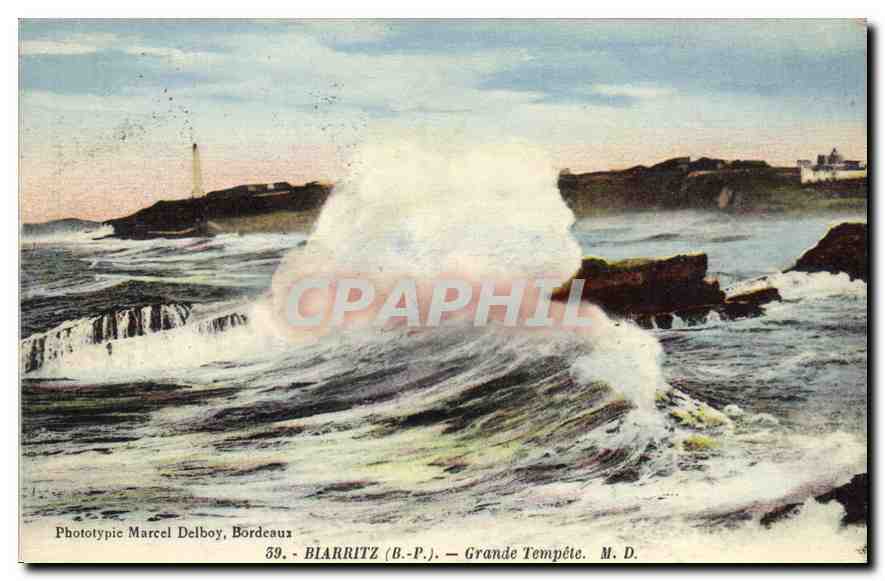 CPA Biarritz B P Grande Tempete 