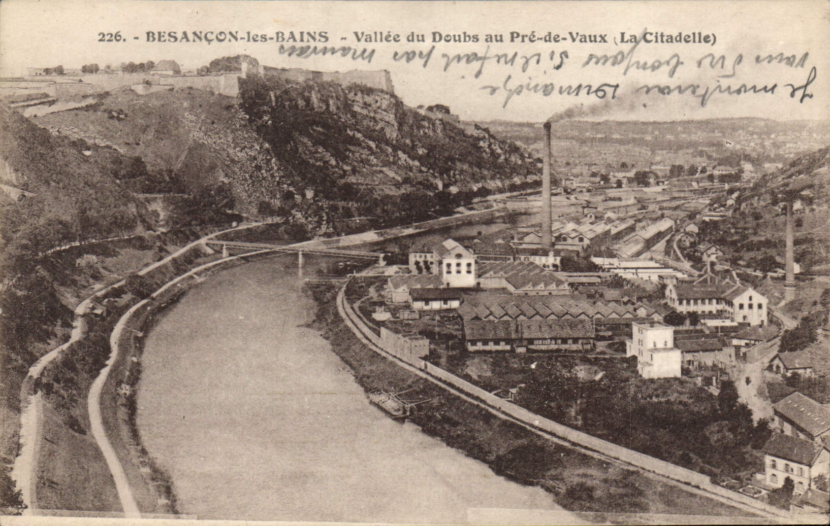 Besançon-les-Bains — Vallée du Doubs au Pré-de-Vaux (La Citadelle) — Éditions C. L. R. Besançon