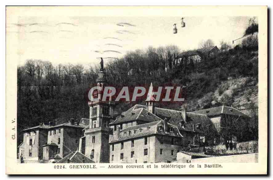 Grenoble — Ancien couvent et le téléphérique de la Bastille — CL.A.V. n° 0224