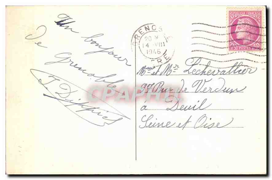 Grenoble — Ancien couvent et le téléphérique de la Bastille — CL.A.V. n° 0224 — Reverso
