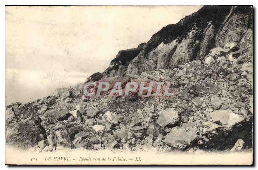 CPA Le Havre Eboulement de la Falaise 