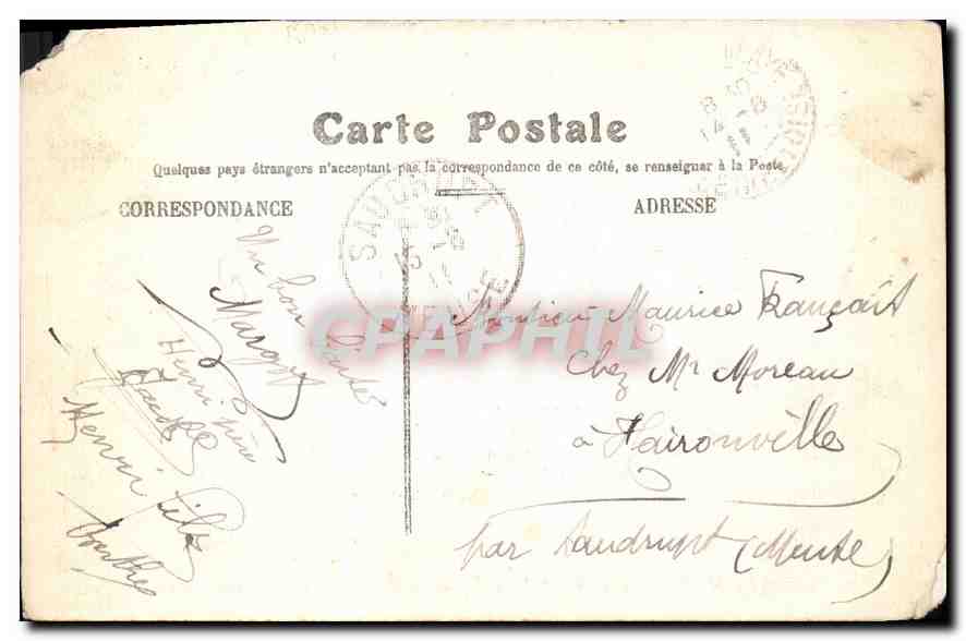 CPA St Germain en Laye L'Avenue des Loges (carte toilée) — Verso