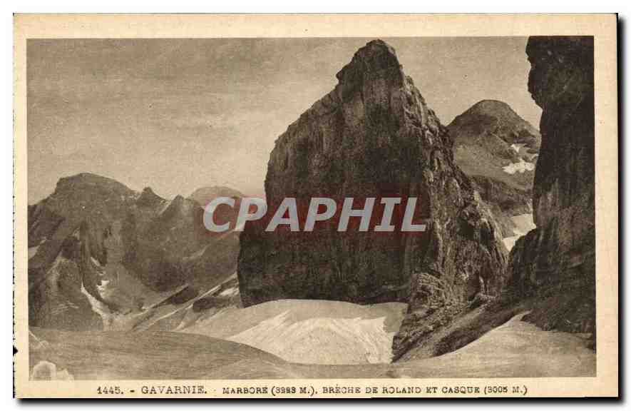 CPA Gavarnie Marbore Breche de Roland et Casque 