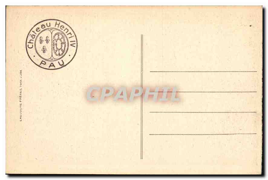 CPA Pau Chateau Henri IV Salle des Officiers de Service  — Verso