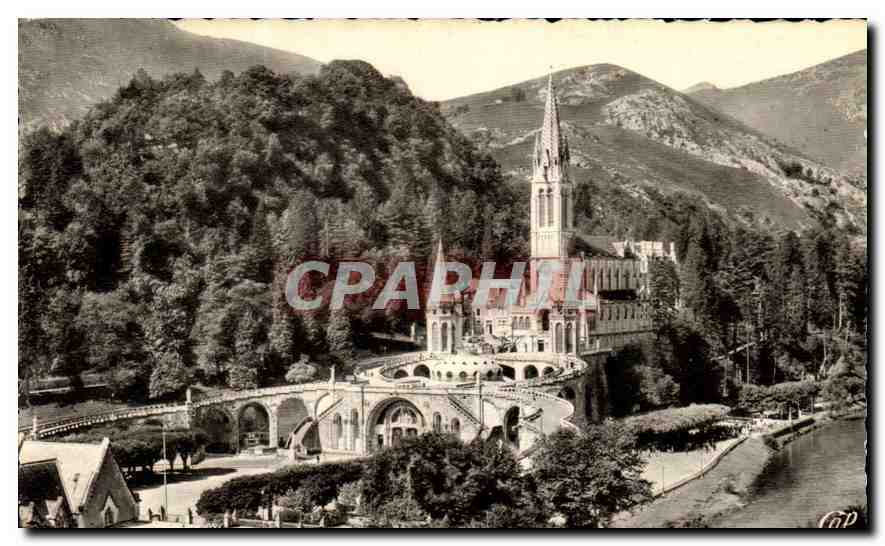 CPA Lourdes La Basilique et le Gave 