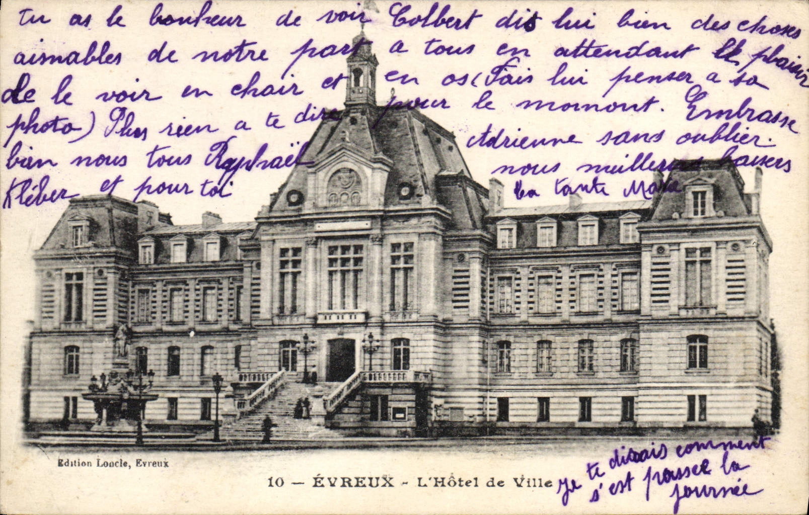 CPA Evreux l'Hotel de Ville 