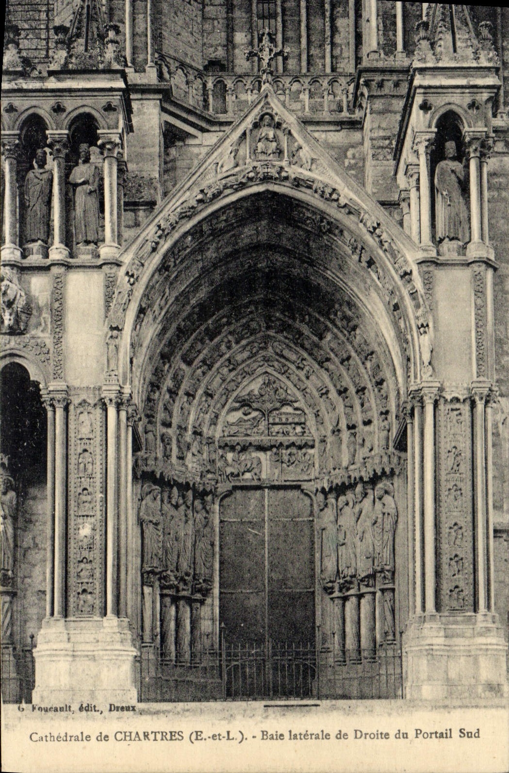 CPA Cathedrale de Chartres E et L Baie laterale de Droite du Portail Sud 