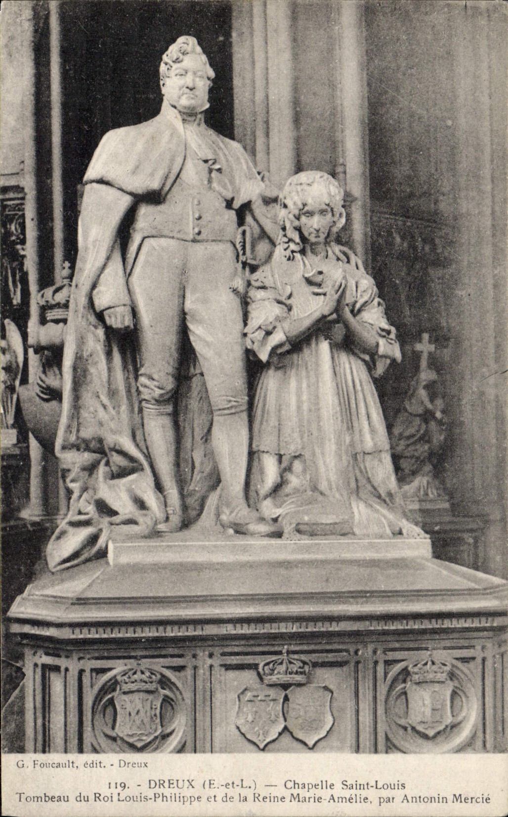 Tombeau du Roi Louis-Philippe et de la Reine Marie-Amélie — Chapelle Saint-Louis, Dreux — éditeur G. Foucault