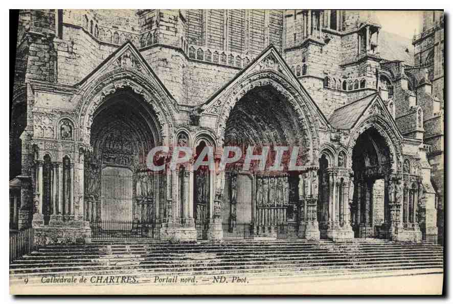 CPA Cathedrale de Chartres Portail Nord 