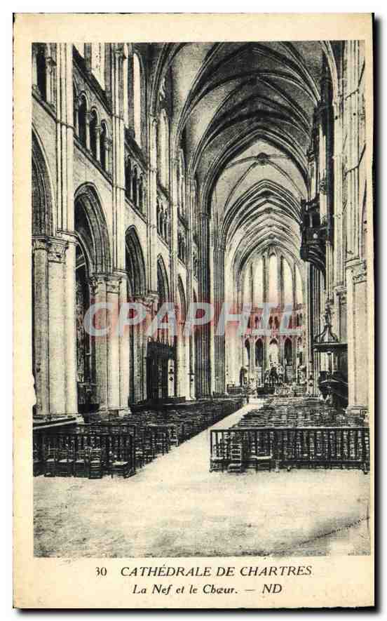 CPA Cathedrale de Chartres La Nef et le Choeur 