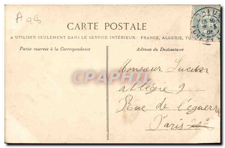 Dreux — Porte de l'ancien château — La C.P. n°27 — Verso