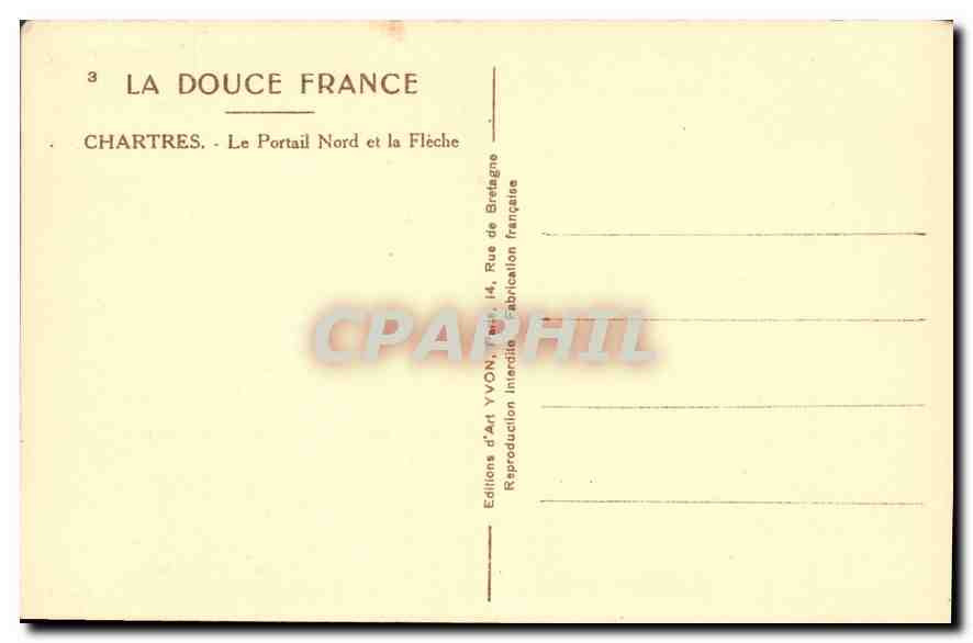 CPA Chartres Le Portail Nord et la Fleche  — Back