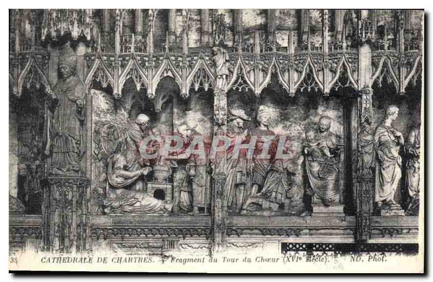 CPA Cathedrale de Chartres Fragment du Tour du Choeur 