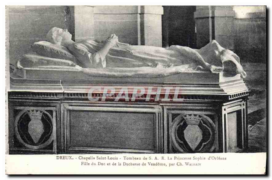 Dreux - Chapelle Saint-Louis - Tombeau de S.A.R. La Princesse Sophie d'Orléans, Fille du Duc et de la Duchesse de Vendôme, par Ch. Walhain