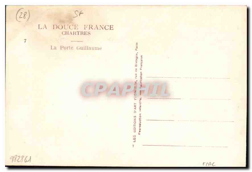 CPA Chartres La Porte Guillaume  — Verso