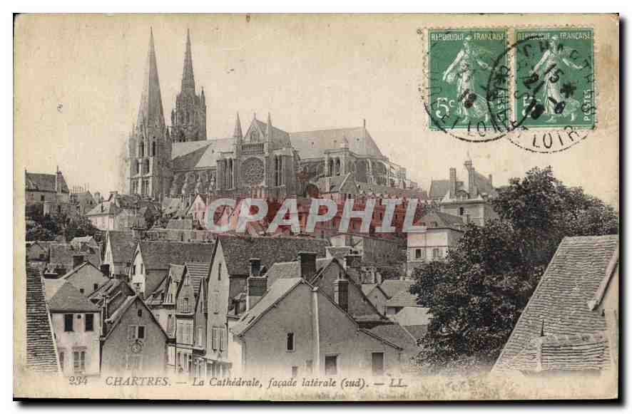 Chartres — La Cathédrale, façade latérale (sud). — LL. — N° 284