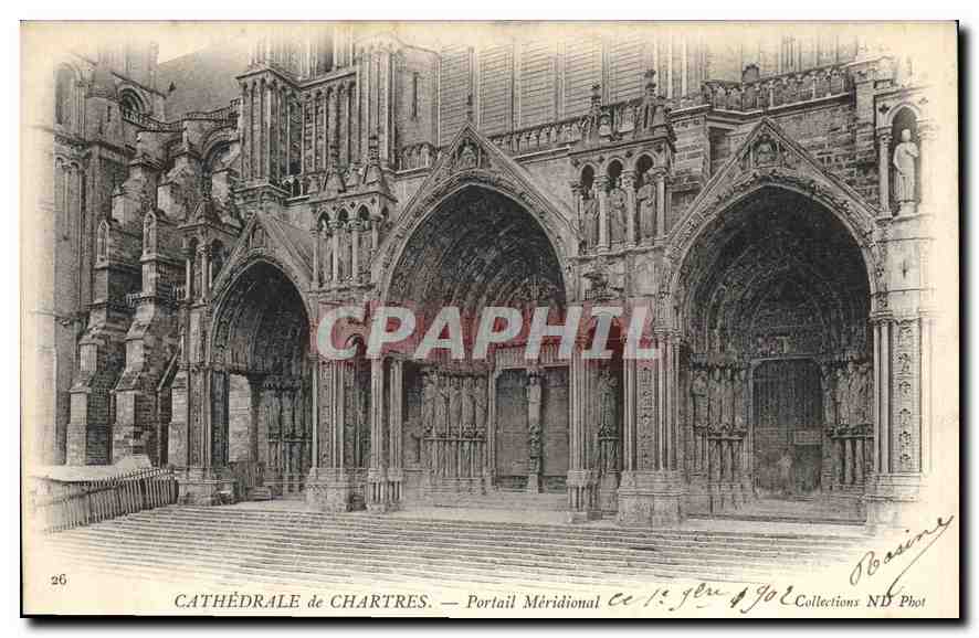 CPA Cathedrale de Chartres Portail Meridional 