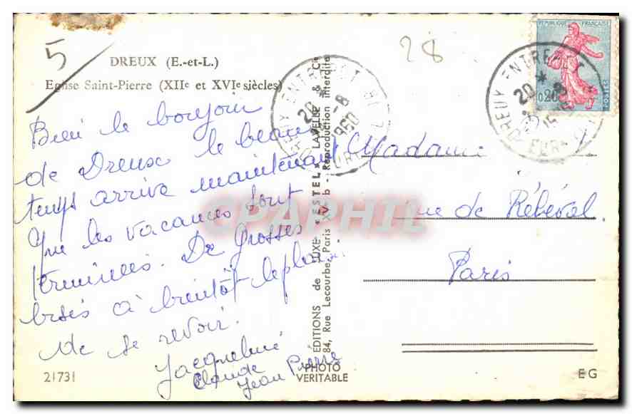 Église Saint-Pierre de Dreux — XIIe et XVIe siècles — Éditions Billiard & Cie — Rückseite