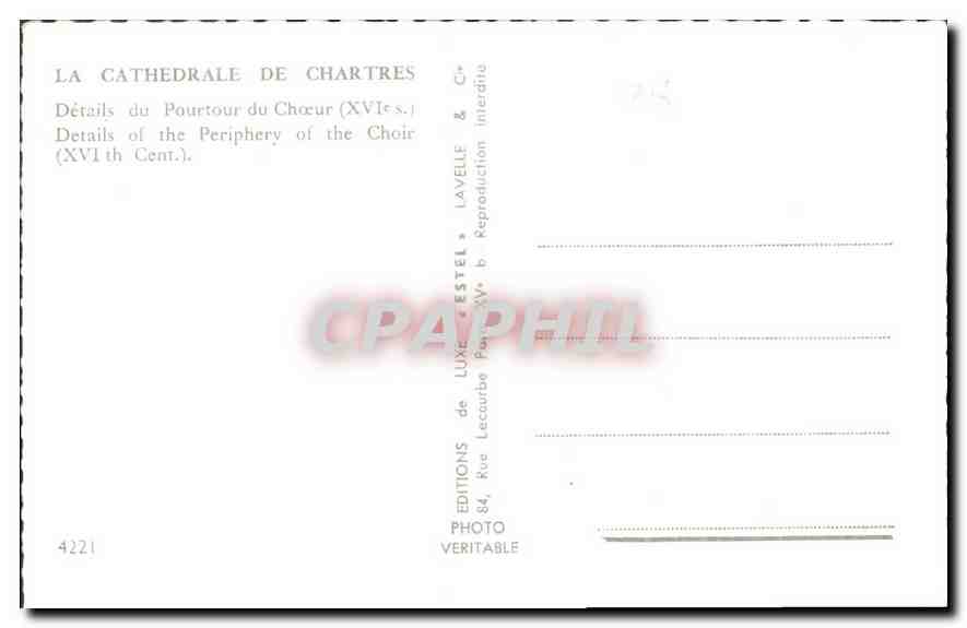 Cathédrale de Chartres — Détails du pourtour du chœur (XVIe s.) — Estel — Rückseite